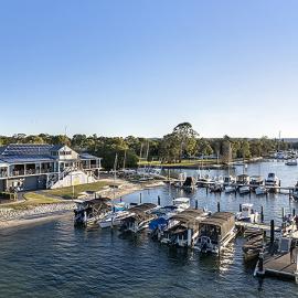 Drone view, Noosa Yacht and Rowing Club, 142 Gympie Terrace, Noosaville, 5 May 2023