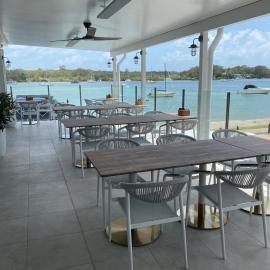 Completed deck renovations, Noosa Yacht and Rowing Club, 142 Gympie Terrace, Noosaville, June 2023