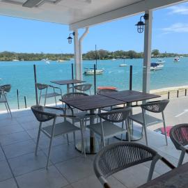 Completed deck renovations, Noosa Yacht and Rowing Club, 142 Gympie Terrace, Noosaville, June 2023