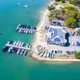 Drone view, Noosa Yacht and Rowing Club, 142 Gympie Terrace, Noosaville, 5 May 2023