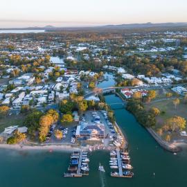 Drone view, Noosa Yacht and Rowing Club, 142 Gympie Terrace, Noosaville, 5 May 2023