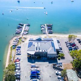 Drone view, Noosa Yacht and Rowing Club, 142 Gympie Terrace, Noosaville, 8 May 2023