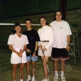 Deb Pallett, Don Roberts, Georgina Davidson and Dan Sadler, Cooroy Badminton Club, 26 Emerald Street, Cooroy, 8 May 2001