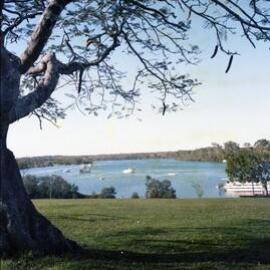 Boats on the river, Noosa River, Tewantin, 1 August 1979