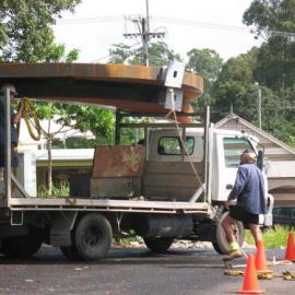 Delivery, 'Bunya' Sculpture, Mill Place Community Precinct, Maple Street, Cooroy, 21 April 2010
