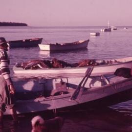 Boats and nets, Noosa River, Noosaville, ca 1960s