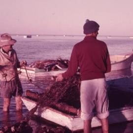 Boats and nets, Noosa River, Noosaville, ca 1960s