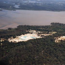 Aerial view, development, Noosa Springs Estate and Golf Course, Noosa Heads, ca 1992