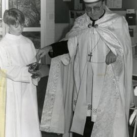 Classroom blessing, St Thomas More Primary School, Ben Lexcen Drive, Sunshine Beach, 1990s
