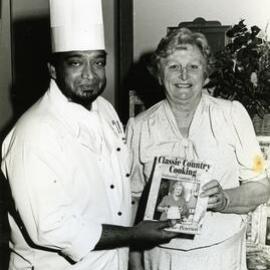Cookbook promotion, Lady Flo Bjelke-Petersen, Noosa Heads, ca 1990s