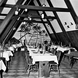 Dining room, Attic Restaurant, Noosa Heads, 1970s