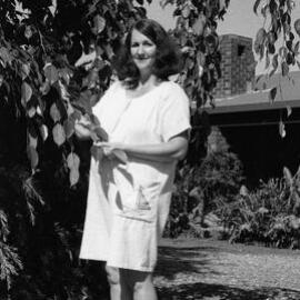 Enjoying the garden, ca 1980s