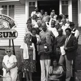 Officials and guests, Official Opening, Cooroora Historical Society Museum, 29 Factory Street, Pomona, 27 April 1985