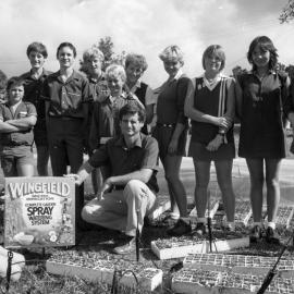 School students and garden, Noosa District State High School, Cooroy, 1980s