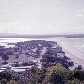 Aerial view, Hastings Street, Noosa Heads, 1970s