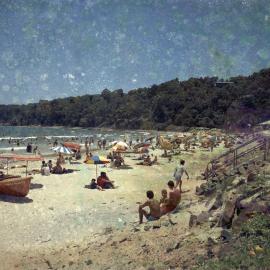 Beachgoers, Noosa Main Beach, Noosa Heads, ca 1970s
