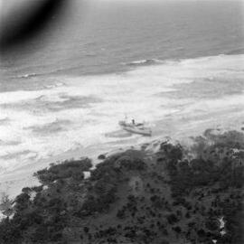 Aerial view, Cherry Venture, Teewah Beach, Noosa North Shore,  August 1973