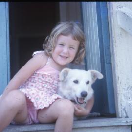 Linda Jesberg (now Cardno) and Rex, Wondai, Noosaville, ca 1964