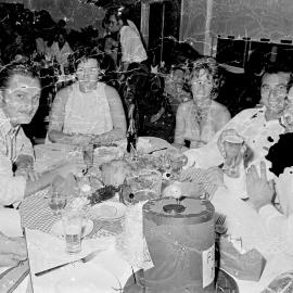 Diners and participants, Fancy Dress Ball, Festival of Waters, Noosa Heads Bowls Club, Noosa Heads, 24 August 1973