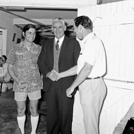 Eric McCarthy, David Low MLA (Member for Cooroora), Peter Sharpe, Tewantin-Noosa Sailing Clubhouse, Noosaville,  29 August 1971