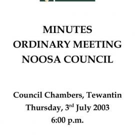 Noosa Council Meeting Minutes 2003_07_03 Ordinary Meeting