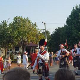 Pipe band, Christmas in Cooroy, Maple Street, Cooroy, 10 December 2018