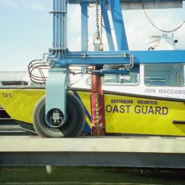 Delivery preparations, 'John Waddams' rescue boat, Coast Guard Noosa QF5, 21 January 2003