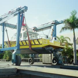 Delivery preparations, 'John Waddams' rescue boat, Coast Guard Noosa QF5, 21 January 2003