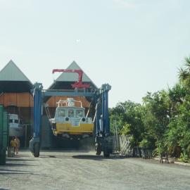Delivery preparations, 'John Waddams' rescue boat, Coast Guard Noosa QF5, 21 January 2003