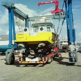 Delivery preparations, 'John Waddams' rescue boat, Coast Guard Noosa QF5, 21 January 2003