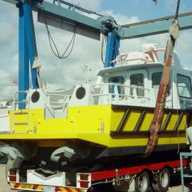 Delivery preparations, 'John Waddams' rescue boat, Coast Guard Noosa QF5, 21 January 2003