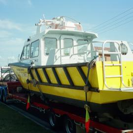 Delivery preparations, 'John Waddams' rescue boat, Coast Guard Noosa QF5, 21 January 2003
