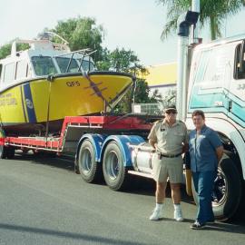 Delivery preparations, 'John Waddams' rescue boat, Coast Guard Noosa QF5, 21 January 2003