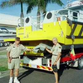 Delivery preparations, 'John Waddams' rescue boat, Coast Guard Noosa QF5, 21 January 2003