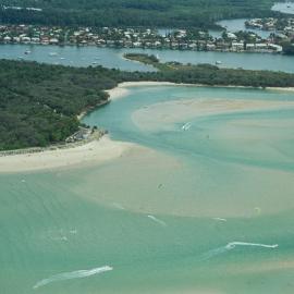 Aerial view, Noosa River mouth and Bar, Noosa Heads, 21 January 2003