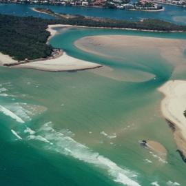 Aerial view, Noosa River mouth and Bar, Noosa Heads, 28 February 2002