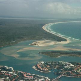 Aerial view, Noosa River mouth and Bar, Noosa Heads, 28 February 2002