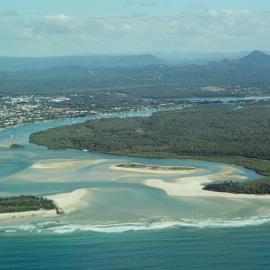 Aerial view, Noosa River mouth and Bar, Noosa Heads, 3 June 2004