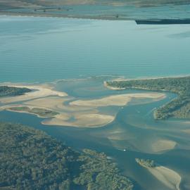 Aerial view, Noosa River mouth and Bar, Noosa Heads, 3 July 2007