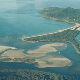 Aerial view, Noosa River mouth and Bar, Noosa Heads, 3 July 2007