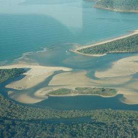 Aerial view, Noosa River mouth and Bar, Noosa Heads, 3 July 2007