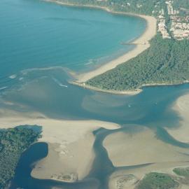 Aerial view, Noosa River mouth and Bar, Noosa Heads, 3 July 2007