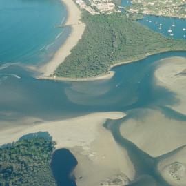 Aerial view, Noosa River mouth and Bar, Noosa Heads, 3 July 2007