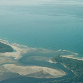 Aerial view, Noosa River mouth and Bar, Noosa Heads, 3 July 2007