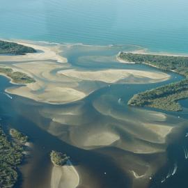 Aerial view, Noosa River mouth and Bar, Noosa Heads, 3 July 2007