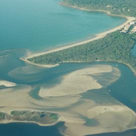 Aerial view, Noosa River mouth and Bar, Noosa Heads, 3 July 2007