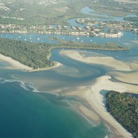Aerial view, Noosa River mouth and Bar, Noosa Heads, 3 July 2007