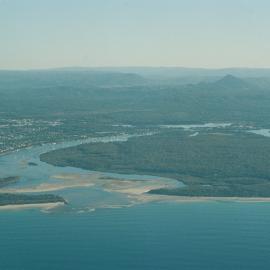 Aerial view, Noosa River mouth and Bar, Noosa Heads, 3 July 2007