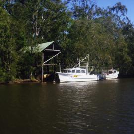 Fishing boats, 'Restdown' landing, Lake Cooroibah