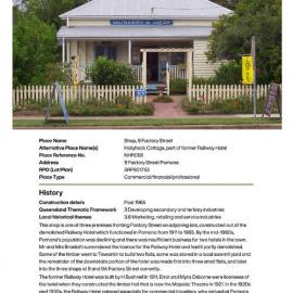 Shop 9 Factory Street, Pomona - Local Heritage Place Card